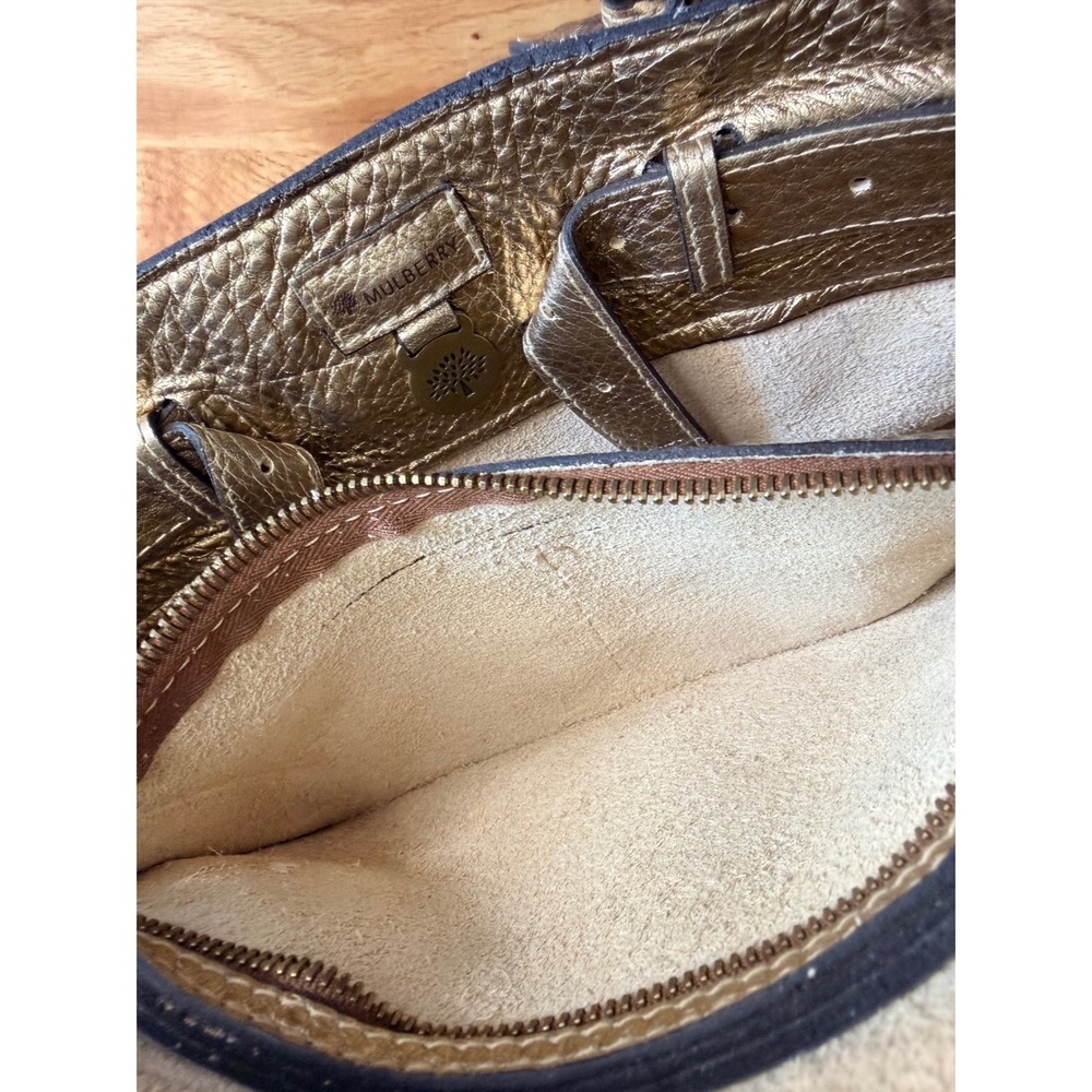 Rare Mulberry Bayswater Metallic Gold Leather Braided Handle Bag Vintage Y2K - Picture 13 of 16